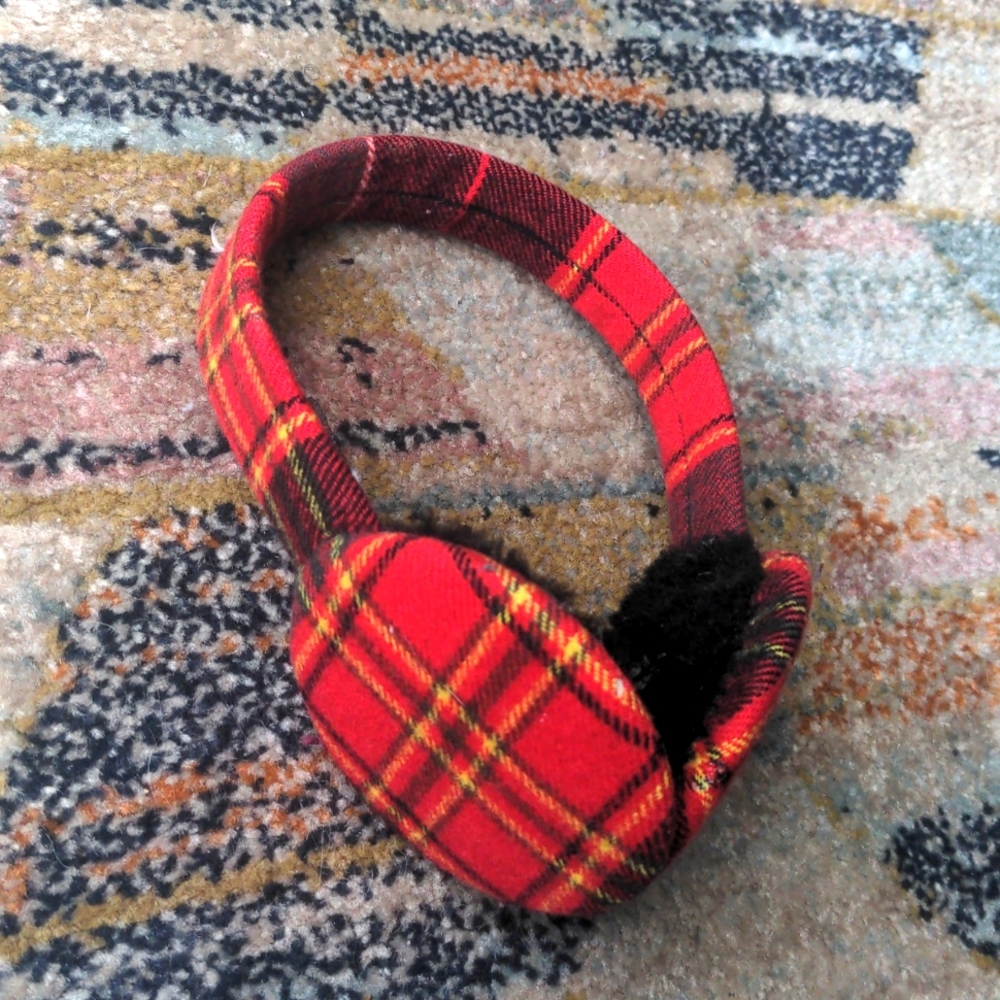 J. Crew Red Plaid Earmuffs